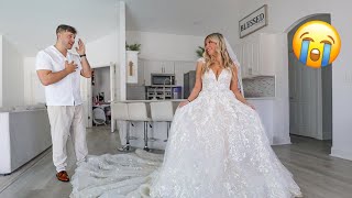 SURPRISING MY HUSBAND IN MY WEDDING DRESS!! *emotional* by Mariah and Bill 58,900 views 1 month ago 13 minutes, 41 seconds