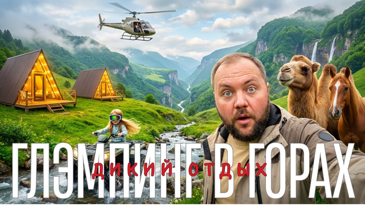 ГЛЭМПИНГ в СОЧИ / Отдых на ЭКО Ферме в ГОРАХ / Дикий маршрут Скалы, Водопады, Каньоны