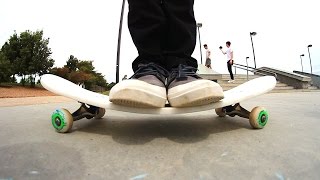 Today someone sent us a skateboard made entirely out of a cutting board. The result was bendy and slippery to say the least! It held 