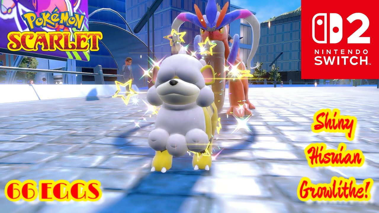 ✨Pokémon Scarlet: SHINY HISUIAN GROWLITHE VIA THE MASUDA METHOD (66 EGGS... 1st SWITCH 2 HATCH)!✨