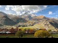 Mountain kazbek, Mkinvartsveri and town Stepantsminda, autumn colors of Georgia