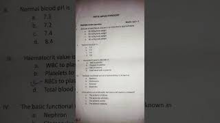 BUHS(patna) anatomy and physiology  question paper first semester 2023