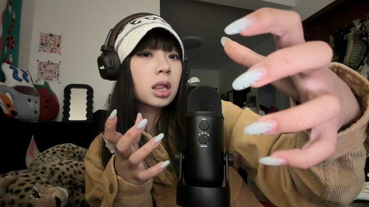 ASMR Mic Scratching and Tapping with LONG NAILS for Fall Asleep Fast