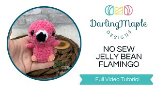 No Sew Flamingo Crochet Pattern - Jelly Bean Flamingo Free Crochet / Amigurumi / Full Video Tutorial