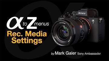 Sony Alpha Menus A to Z: Rec. Media Settings