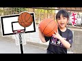 かのんちゃんがパパと初めてバスケの練習をするよ！　スポーツ　しつけ　教育　お外遊び　小学生