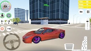 Car Driving: City Car Driving School 2019 Red Ferrari with Pink Wheels - Android GamePlay HD screenshot 2