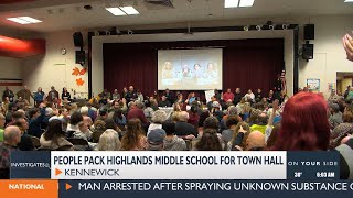 Tri-Cities residents pack middle school for town hall on proposed home for sex offenders