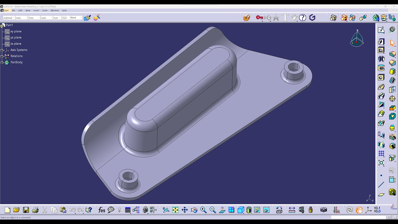 Modeling Metal sheet in Catia v5 YouTube