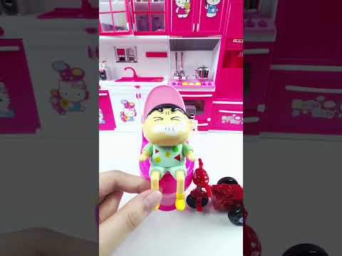Shin chan riding a bike Toy ASMR #shorts #funny #asmr #cartoon