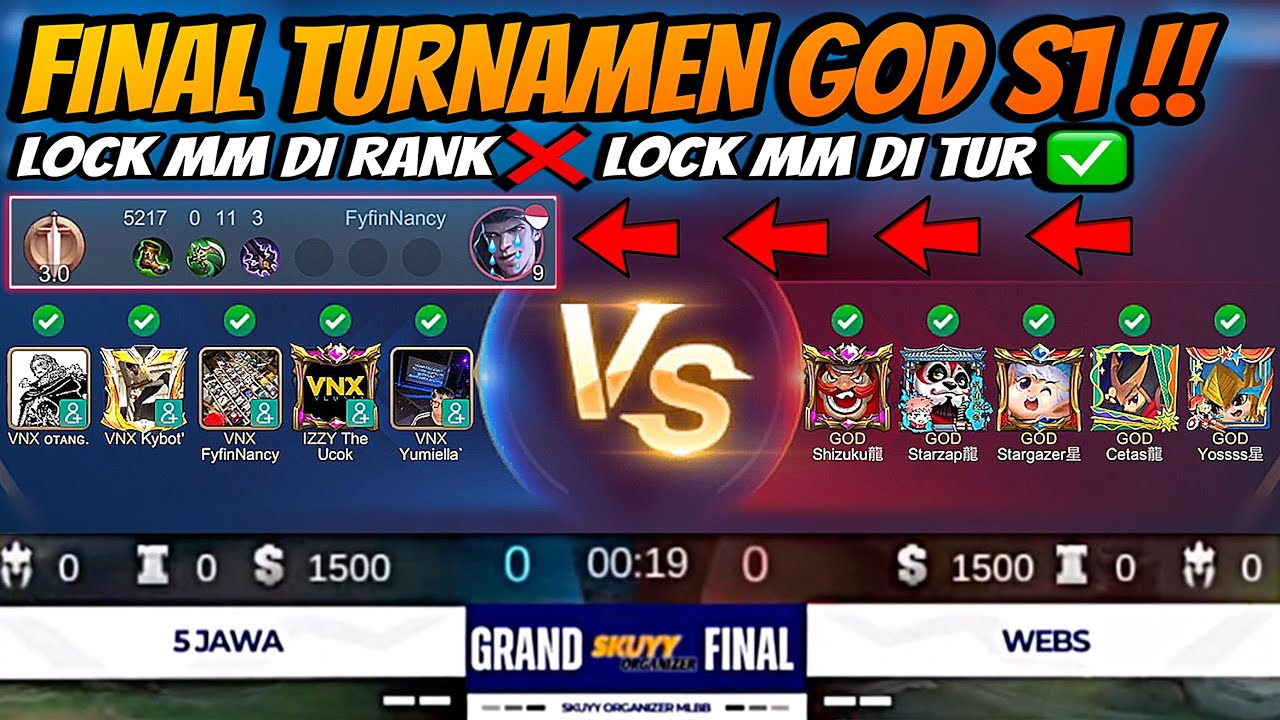 FINAL TURNAMEN GOD S1 !! Lock MM di Rank❌ Lock MM di Final Turnamen✅