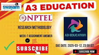 NPTEL Research Methodology Week 7 Assignment Answers Solution Quiz | 2025 - Jan