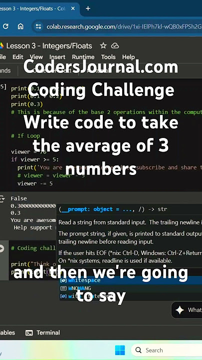 https://youtu.be/Fug39rjS9ws?si=y2CSIt7wh0s2bQYp | https://www.codersjournal.com | Keep Coding!