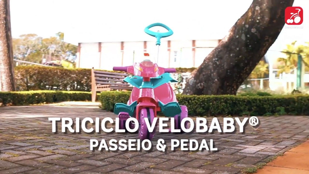 Triciclo Infantil Bandeirante Velobaby Reclinável - 2 em 1 - Pedal e  Passeio com Aro - Rosa