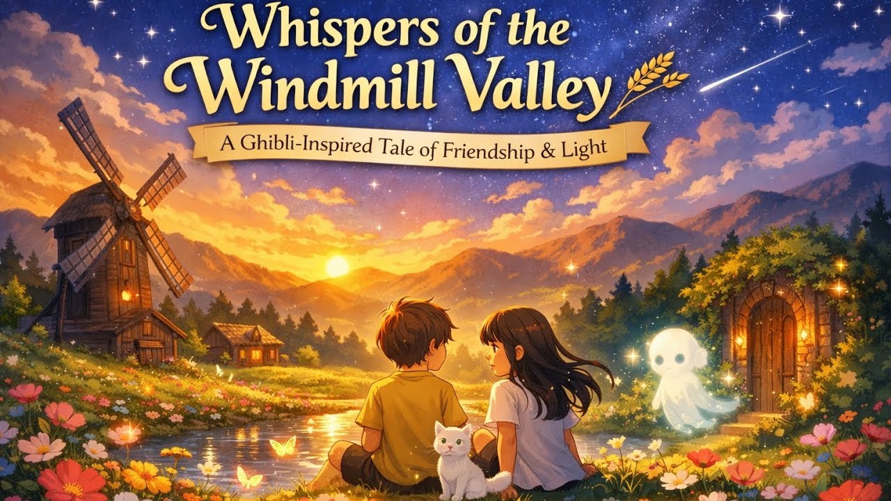 ✨ Title: “Whispers of the Windmill Valley 🌾 | A Ghibli-Inspired Tale of Friendship & Light”