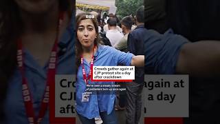 Crowds gather again at CJP protest site a day after crackdown | BBC News India