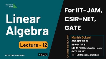 LINEAR ALGEBRA 12 | LIVE COURSE | LINEAR TRANSFORMATION | CSIR NET | IIT-JAM | TIFR | ISI | NBHM