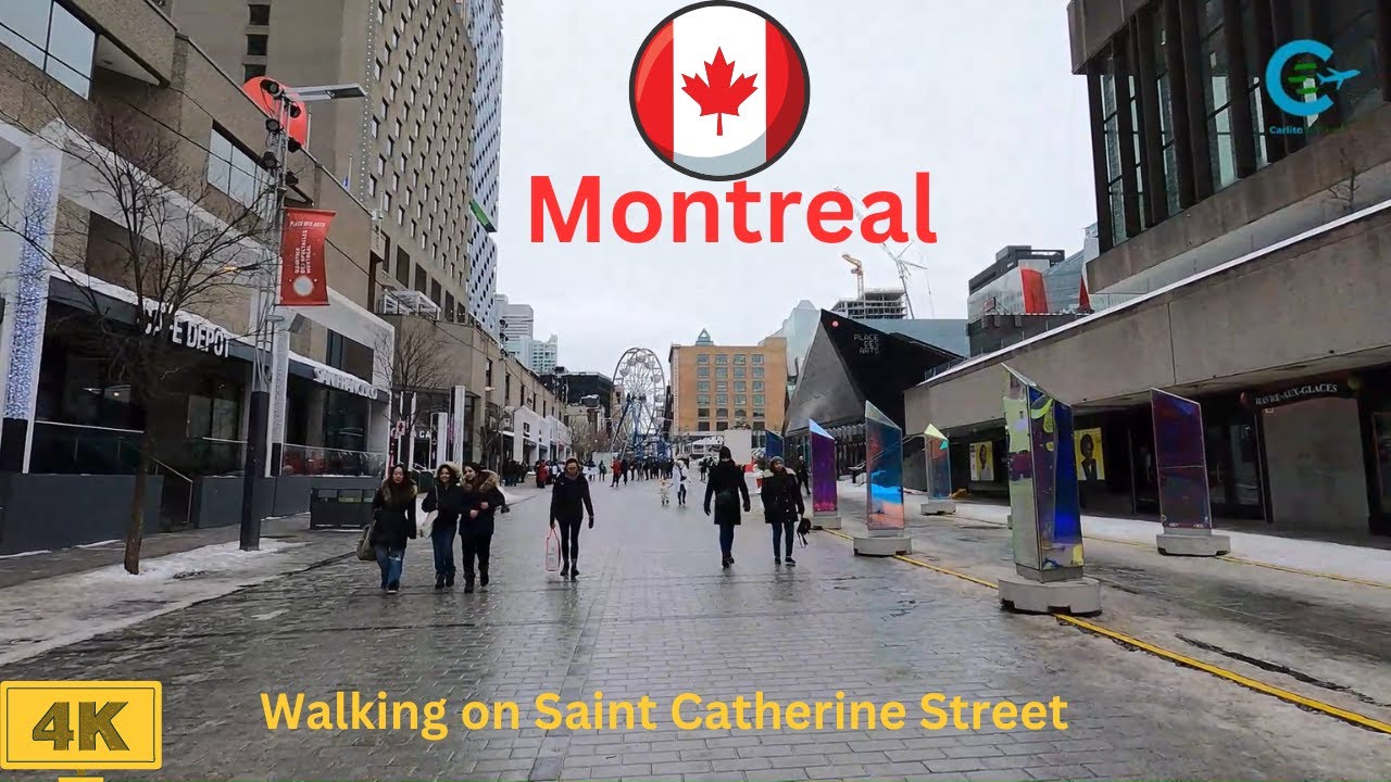 Walking Tour Montreal Saint Catherine Street 4K || Virtual Tour Saint ...