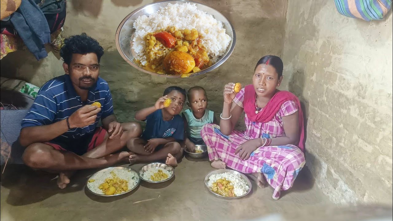 आज खाए अण्डा का सब्जी और भात | Today's Eating Egg Curry with rice | jh eating show 