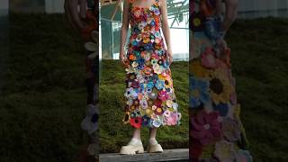 Final reveal of my dress I made out of YOUR 700 crochet flowers
