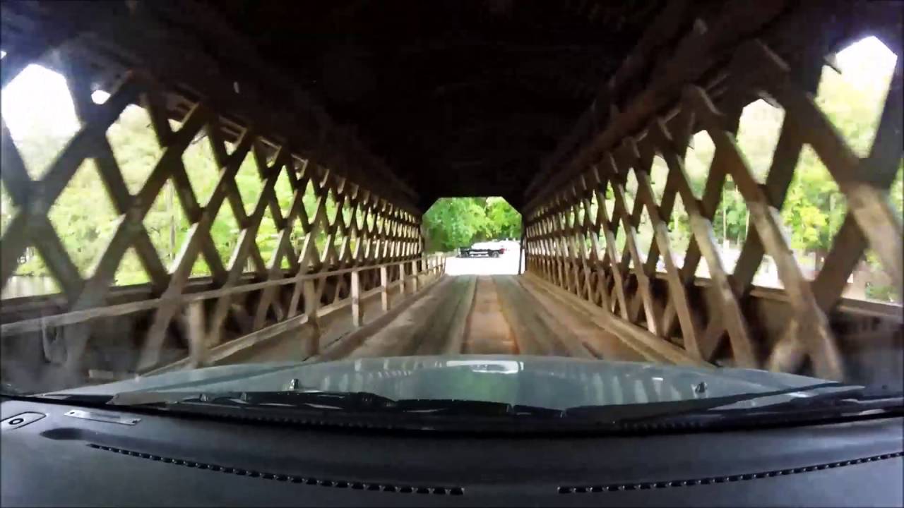 Driving Across The Covered Bridge - Stone Mountain Georgia - HD