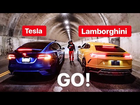 lamborghini-urus-vs-tesla-electric-model-x-ludicrous-drag-race!