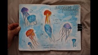 asmr august 2019 bullet journal *sustainability themed* + how to reduce your waste
