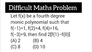 Let f(x) be a fourth degree monic polynomial  f(−1)=1 f(2)=4 f(4)=16 f(−3)=9, then find 2[f(1)−f(0)]