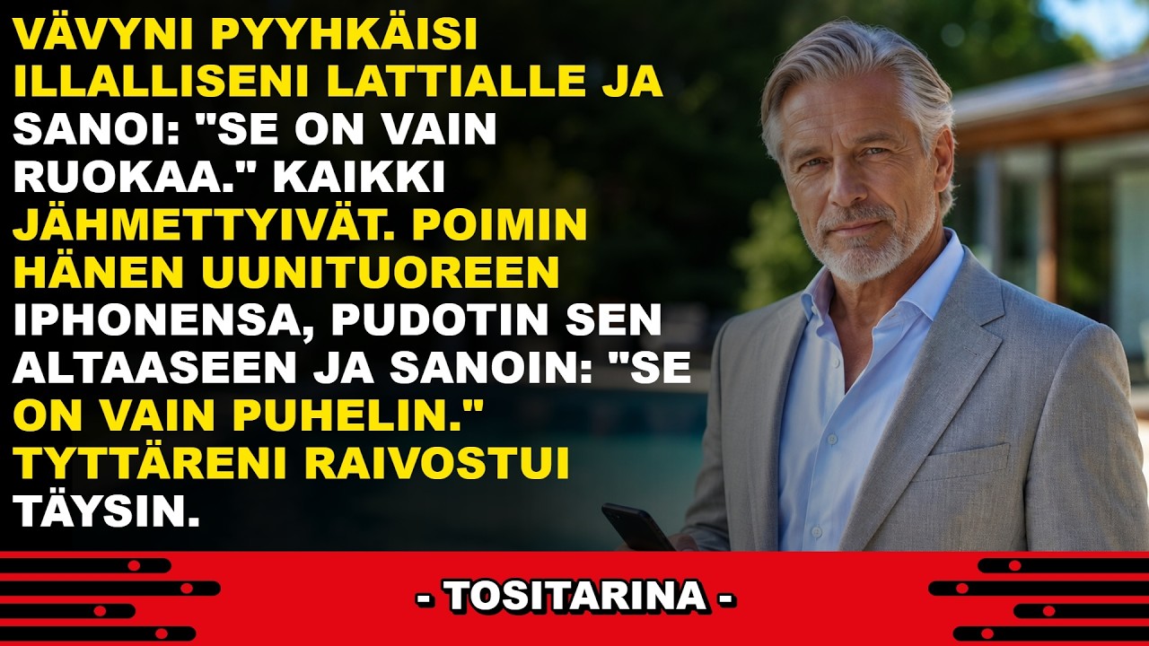 Lauantai-iltana istuin pihallani, kun naapurini Pertti koputti autotallin oveen. Hän näytti epämukvalta, mikä ei ollut hänelle tyypillistä. "Se ei ollut vahinko, Jussi. Mä näin sen ihan selvästi",...