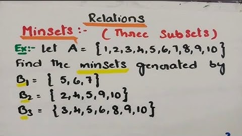  Minsets Example with three subsets -Sets and Relations- Discrete Mathematics