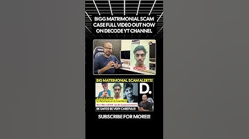 BIGG Matrimonial Scam | CHENNAI SCAM | #decodeyt #scam #matrimonyservices #alert #womensafety