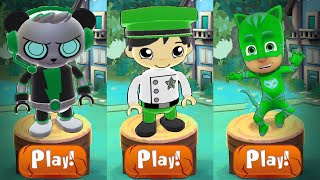 Tag With Green Pj Masks Catboy Vs Green Spy Robo Combo Panda Vs Green Fire Chief Ryan - Gameplay