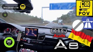 2014 Audi A8 D4 4.2 TDI TOP SPEED on AUTOBAHN No Limit POV TEST - Dragy GPS