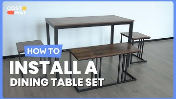 How to Install the 4 Pieces Space-Saving Dining Table Set with Bench | JV10527 #costway #howto