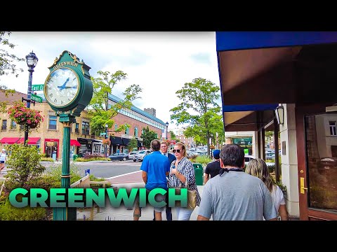 Walking WEALTHY NYC Suburb of Downtown Greenwich, CT (September 18, 2021)