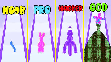 NOOB vs PRO vs HACKER vs GOD in Balloon Pop Runner