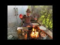 炎の達人🔥落葉🍂で焚火しながら✌️メヒカリ🐟を使った料理を作って食べる🍳😁浜松かねも店さんありがとうございます🤗