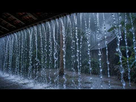 Fall Asleep in 3 Minutes 🌧️ Extreme Heavy Rain on Roof | Deep Sleep & Insomnia Relief (No Ads)
