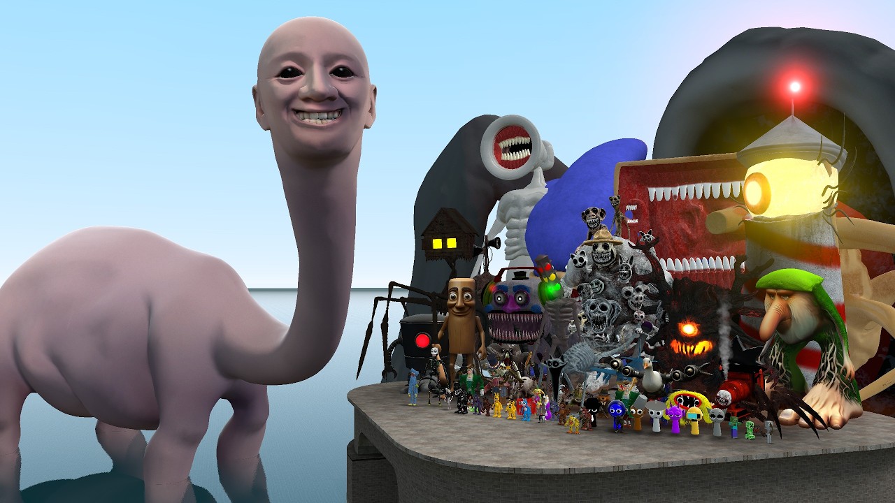 WE SWAM TOO FAR VS ALL MONSTERS!! Garry's Mod