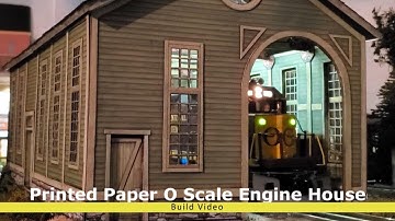 O Scale Engine House "Build Video" Printed Card Stock with Views of completed Building on the Layout