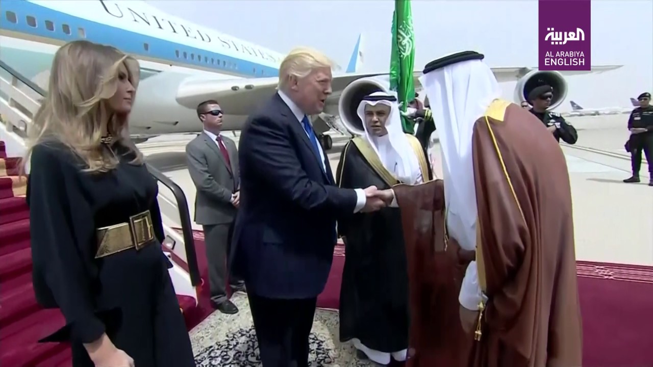 Melania Trump dons Arabic-inspired outfit on arrival to Saudi Arabia -  YouTube