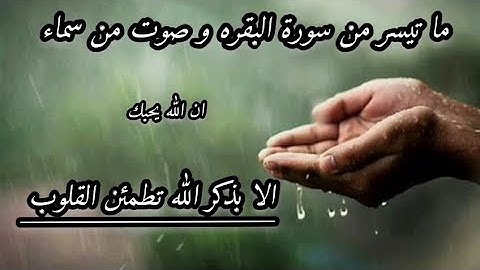 #راحة_نفسية #ارح_تفكيرك تلاوة خاشعة ما تيسر من سورة البقره و صوت من سماء طمأنينة وراحة بال #مطر