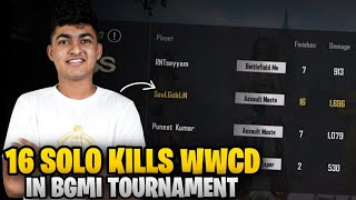 Solo 16 Kills WWCD In BGMI Tournament