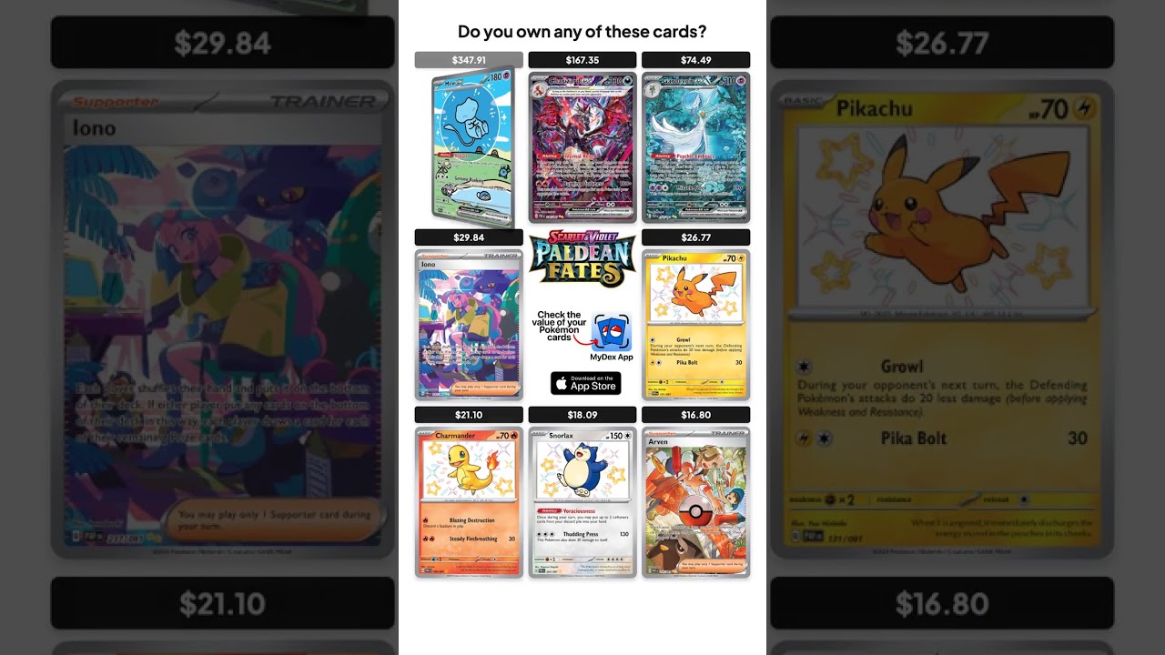 Which card should we analyze next? 🎯 Track your Pokémon card values with MyDex for Pokémon! Discov