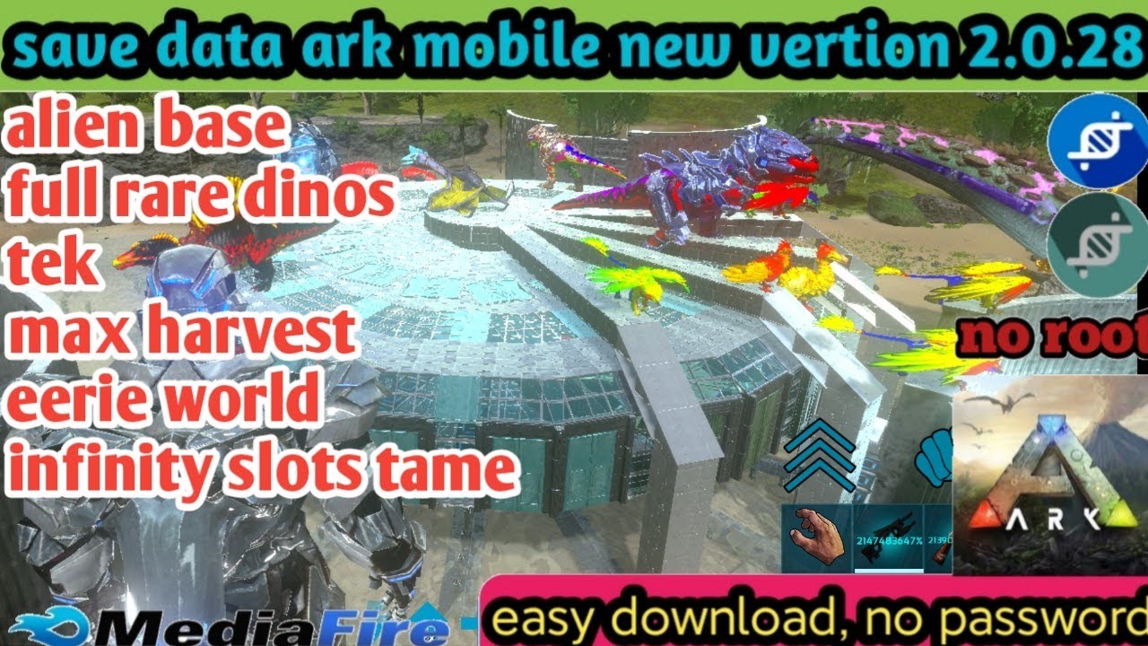 Ark Alien Base ark mobile mod | super alien base | full rare dinos| tek | max harvest ...
