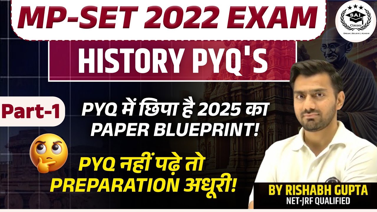 MP SET 2025 | History PYQs Part-1 | PYQ में छिपा है 2025 का Paper Blueprint | By Rishabh Gupta