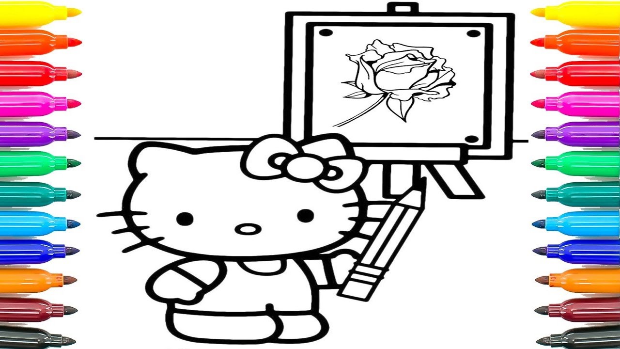 How To Coloring Hello Kitty Coloring Pages for Kids Hello Kitty draws a