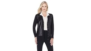 Clever Carriage 'Florence' Leather Sweater Cardigan