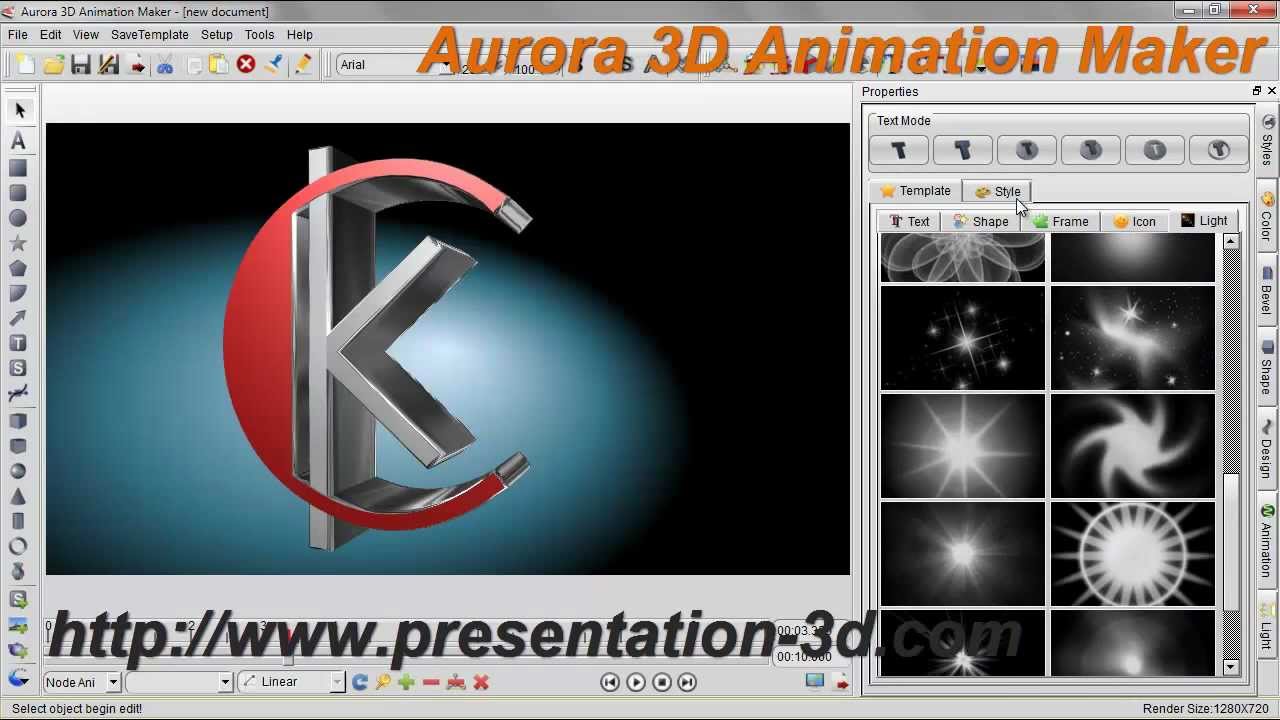 3D Animation Software Text And Logo Animation Demo Aurora3D