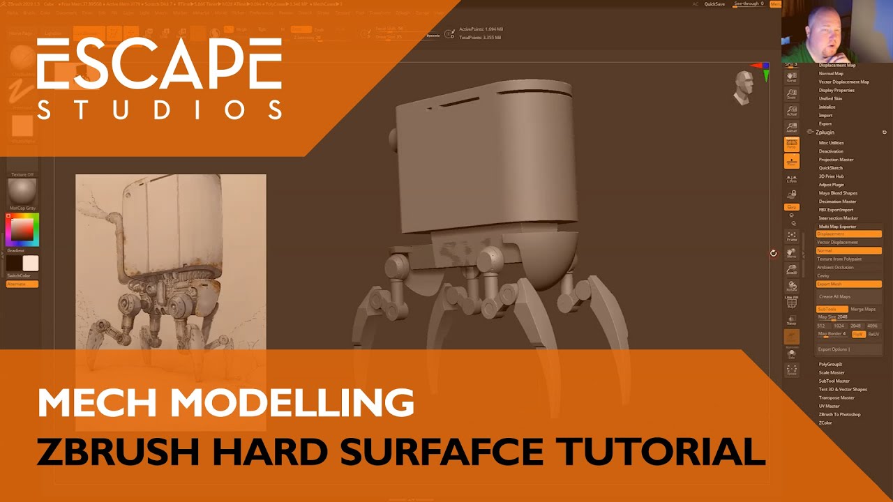 hard surface modeling techniques zbrush tutorial eat3d